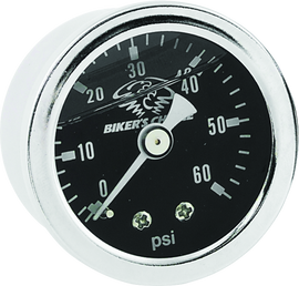 Bikers Choice Black Face Liquid Filled Oil Pressure Gauge 0-60 Psi 1/8 NPT