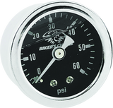 Bikers Choice Black Face Liquid Filled Oil Pressure Gauge 0-60 Psi 1/8 NPT