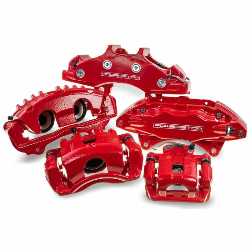 Power Stop 90-93 Mazda Miata Rear Red Calipers w/Brackets - Pair