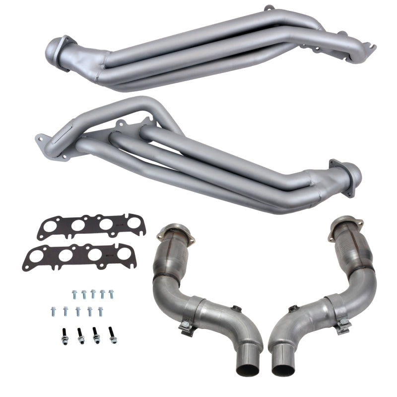 BBK 15-23 Ford Mustang GT 5.0 1-7/8in Long Tube Headers w/High Flow Catted Mid Pipe (Ti Ceramic)