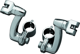 Kuryakyn Longhorn Offset Peg Mounts With 1-1/4inch Magnum Quick Clamp Chrome (Pair)