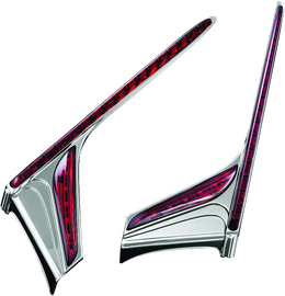 Kuryakyn L.E.D. Vertical Rear Light Strips 12-17 GL1800 Chrome Red Lens