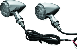 Kuryakyn Torpedo Indicator LED Amber/Red Lights Rear Run-Turn-Brake Chrome