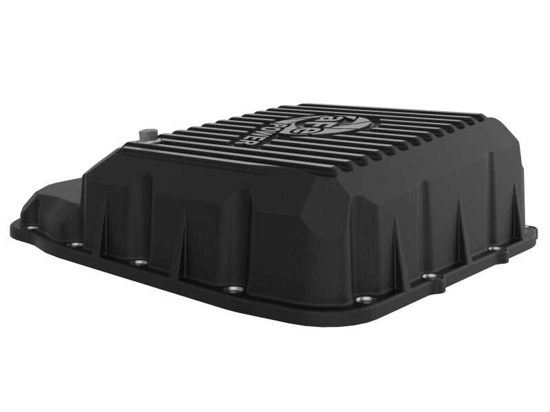 aFe Transmission Pan (Black w/ Machined Fins) 13-19 Dodge Diesel Trucks L6-6.7L (td)