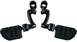 Kuryakyn Longhorn Trident Offset Highway Pegs With 1-1/4 in Clamps Black