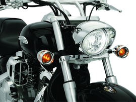 Kuryakyn Deep Dish Bezels With Smoke Lenses Red Light