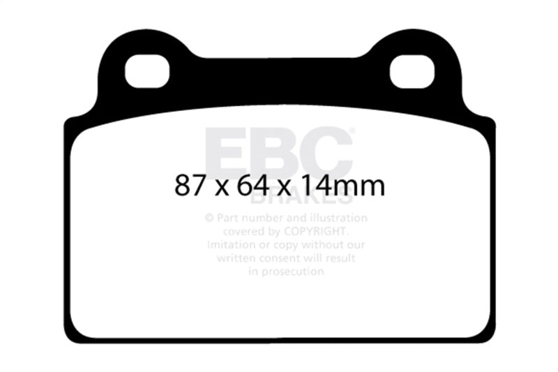 EBC 08-16 Mitsubishi Lancer Evo 10 2.0 Turbo (1 piece rotor) Redstuff Rear Brake Pads