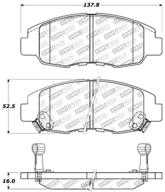 StopTech Performance 98-02 Honda Accord Coupe/Sedan 4cyl Rear Drum/Disc Front Brake Pads
