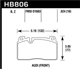 Hawk 16-17 Audi A6 HPS 5.0 Front Brake Pads