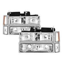 Load image into Gallery viewer, Xtune Chevy Suburban 94-98 Headlights w/ Corner &amp; Parking Lights 8pcs Chrome HD-JH-CCK88-AM-C-SET