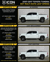 Load image into Gallery viewer, ICON 2007+ Toyota Tundra Multi Rate RXT Leaf Pack w/Add In Leaf