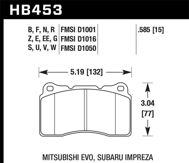 Hawk 03-06 Evo / 04-09 STi / 09-10 Genesis Coupe (Track Only) / 2010 Camaro SS HT-10  Race Front Bra