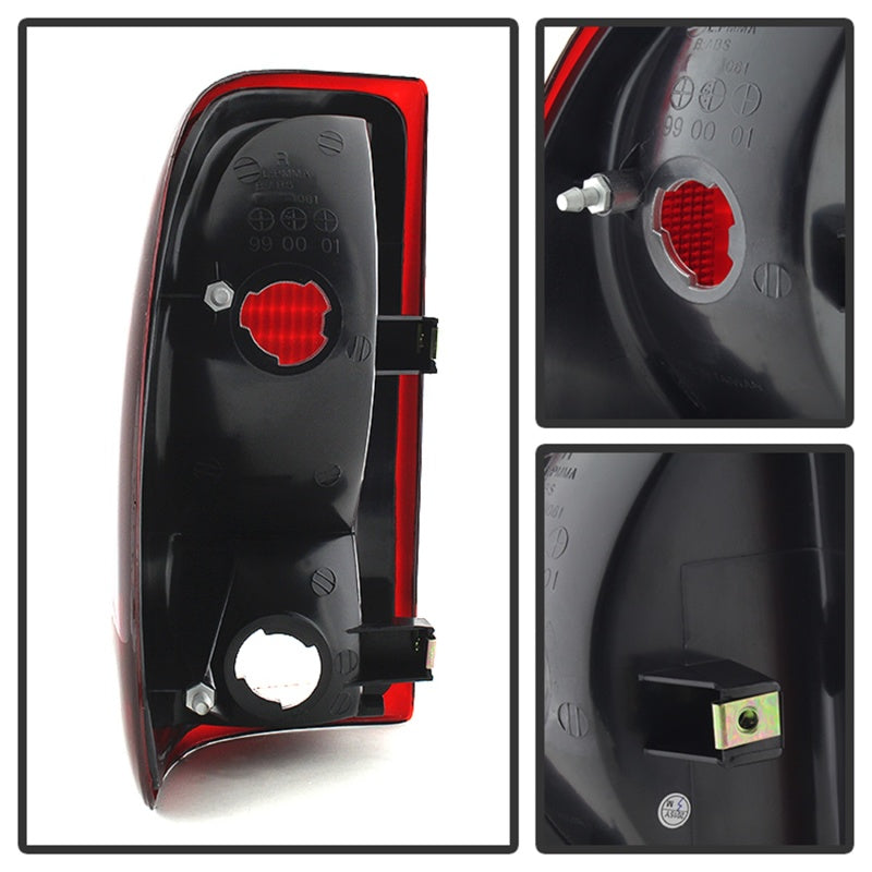 Xtune Dodge Dakota 1997-2004 OEM Style Tail Lights -Red Smoked ALT-JH-DDAK97-OE-RSM