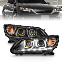 Load image into Gallery viewer, ANZO 2013-2015 Honda Accord (4dr ONLY) Projector Headlights w/ U-Bar Black