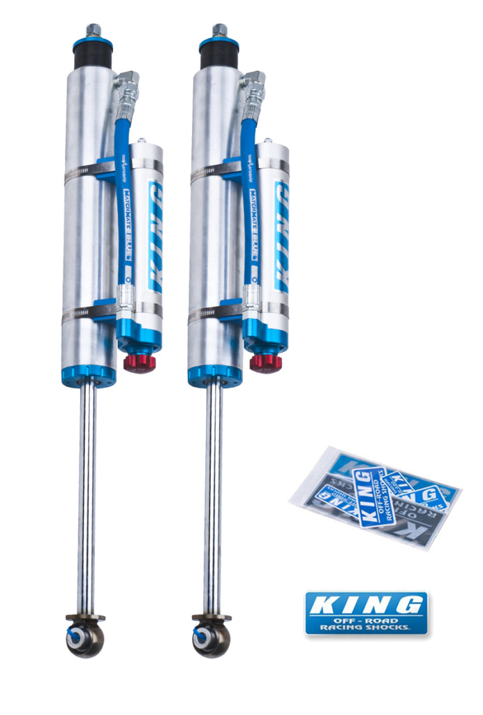 King Shocks 97-06 Jeep Wrangler TJ Front 2.5 Dia Piggy Hose Res Shock 3-5in Lift w/Adjuster (Pair)