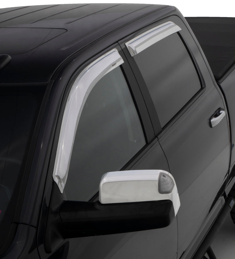 Stampede 2009-2018 Dodge Ram 1500 Crew Cab Pickup Tape-Onz Sidewind Deflector 4pc - Chrome