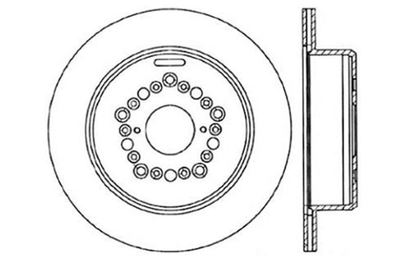 StopTech Power Slot 93-97 Lexus GS Series/95-00 LS400/92-00 SC400 Rear Left Drilled & Slotted Rotor