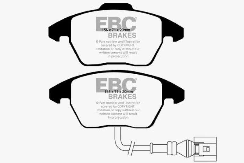 EBC 06-13 Audi A3 2.0 Turbo (Girling rear caliper) Redstuff Front Brake Pads