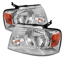 Load image into Gallery viewer, xTune Ford F150 04-08 Amber Crystal Headlights Chrome HD-JH-FF15004-AM-C