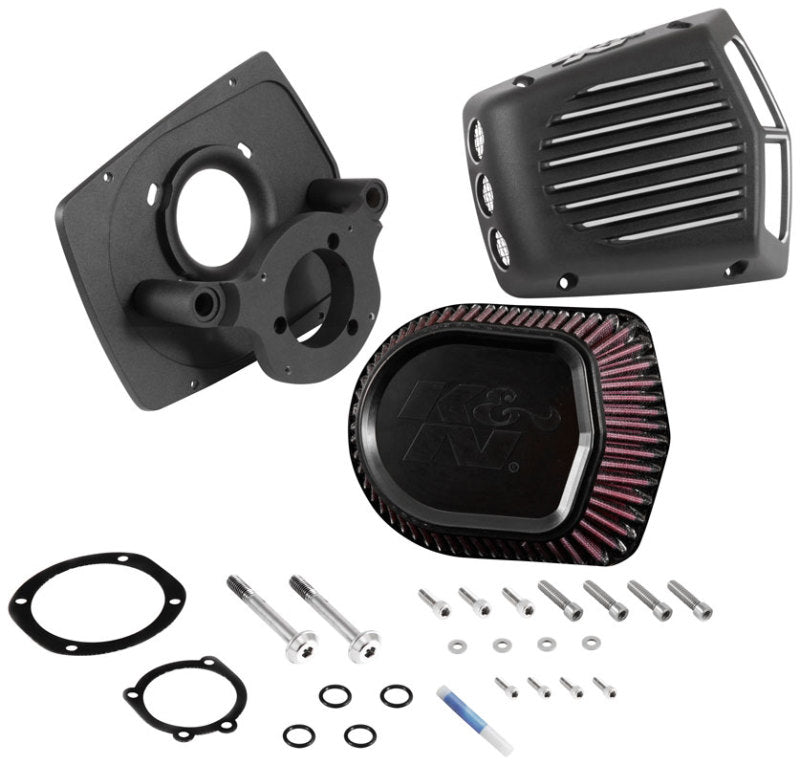 K&N Street Metal Intake System for 01-16 Harley Davidson Softail/Dyna - Shaker Black