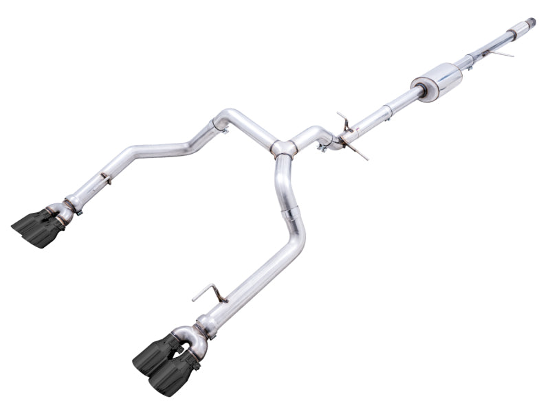 AWE Tuning 4th Gen GM 1500 5.3L 0FG Catback Split Rear Exit (w/ Bumper Cutouts) - Quad Diamond Tips