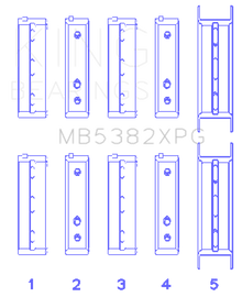 King Subaru EJ20/EJ22/EJ25 (For Thrust in #5 Position) Performance Main Bearing Set - Size STD