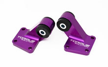 Load image into Gallery viewer, Torque Solution 03-06 Mitsubishi EVO VII-IX Billet Rear Differential Mounts - Purple