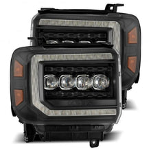 Load image into Gallery viewer, AlphaRex 14-18 GMC Sierra NOVA LED Proj Headlights Plank Style Black w/Activ Light/Seq Signal/DRL