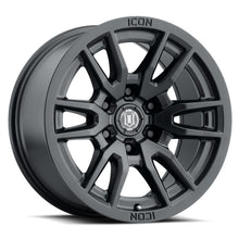 Load image into Gallery viewer, ICON Vector 6 17x8.5 6x5.5 0mm Offset 4.75in BS 106.1mm Bore Satin Black Wheel