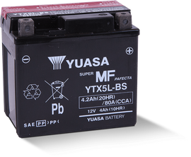 Yuasa YTX5L-BS Maintenance Free AGM 12-Volt Battery w/Bottle