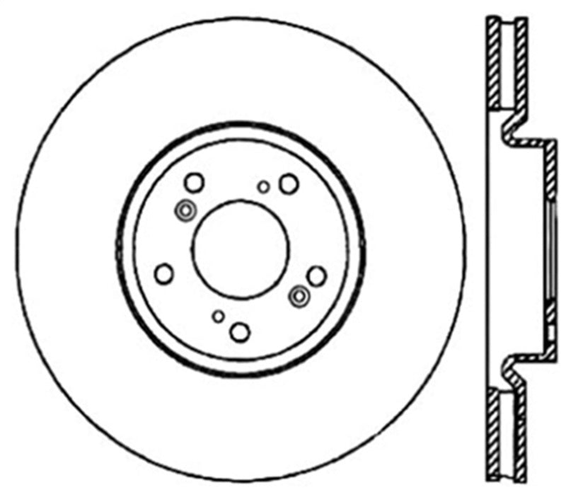 StopTech 04-08 Acura TL (Brembo Caliber) SportStop Slotted &amp; Drilled Right Front Rotor