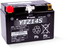 Yuasa YTZ14S Maintenance Free AGM 12-Volt Battery