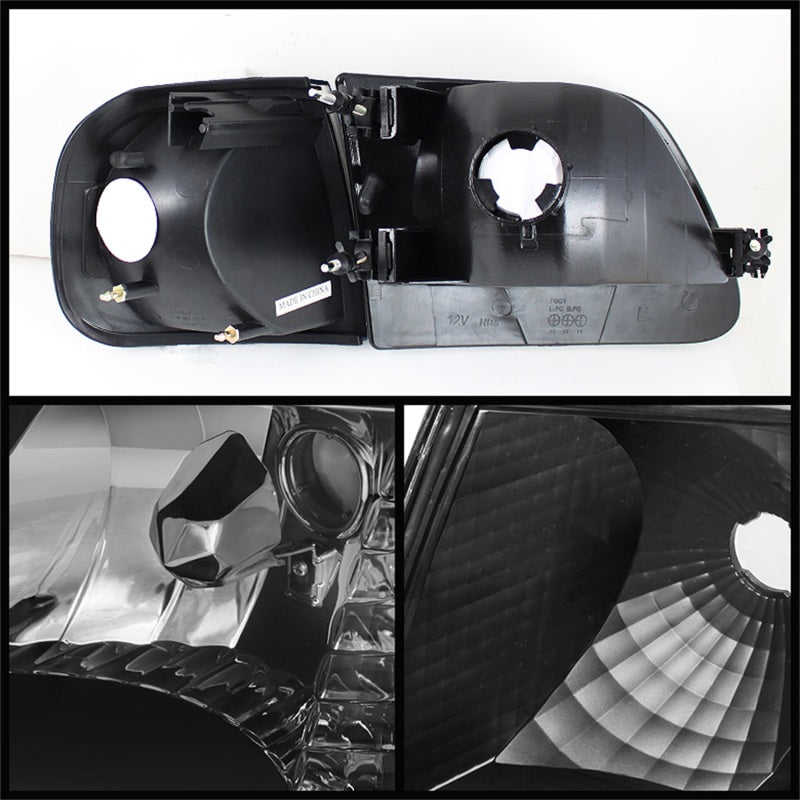 xTune Ford F150 97-03 / Expedition 97-02 Crystal Headlights w/Corner Black HD-JH-FF15097-SET-AM-BK