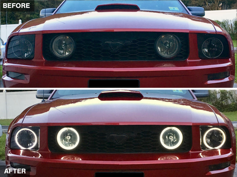 Raxiom 05-09 Ford Mustang GT V6 Axial Series CCFL Halo Projector Headlight- Blk Housing (Smkd Lens)