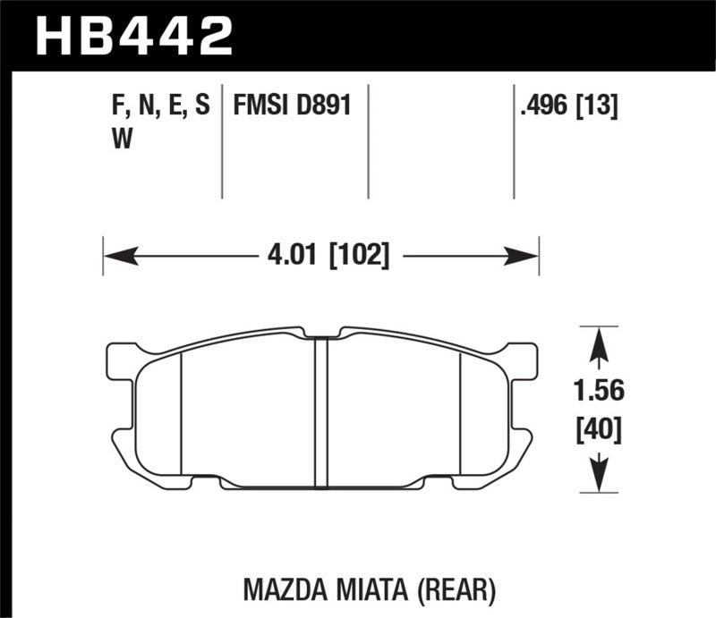 Hawk 01-02 Miata DTC-30 Street Rear Brake Pads