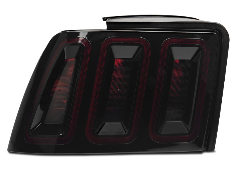 Raxiom 99-04 Ford Mustang Excluding 99-01 Cobra Icon LED Tail Lights- Black Housing (Smoked Lens)