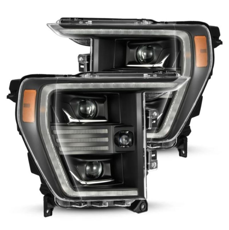 AlphaRex 21-22 Ford F150 PRO-Series Projector headlights Black w/Activ Light/Seq Signal