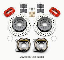 Load image into Gallery viewer, Wilwood Forged Dynalite P/S Park Brake Kit Drilled Red 12 Bolt 2.75in offset Staggered Shock